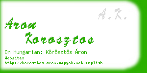 aron korosztos business card